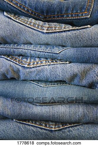 Stock Photo - stack of jeans. 
fotosearch - search 
stock photos, 
pictures, wall 
murals, images, 
and photo clipart