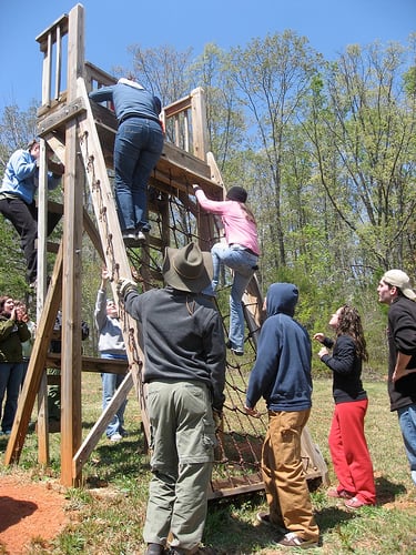 Team Building! (That's me in the pink).