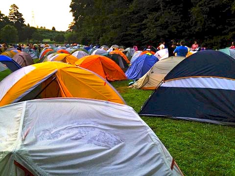 It's almost like having a whole bunch of neighbors. But everyone lives in a tent.