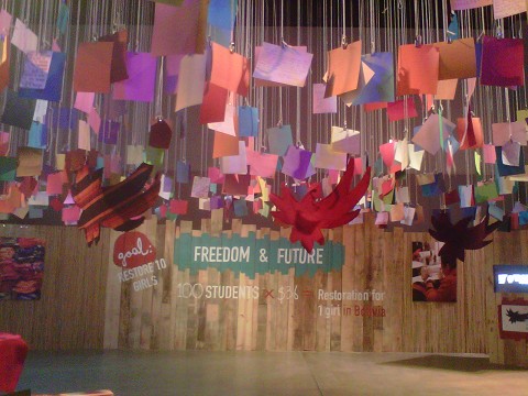 hundreds of prayers and words of encouragement to the girls from the students. 