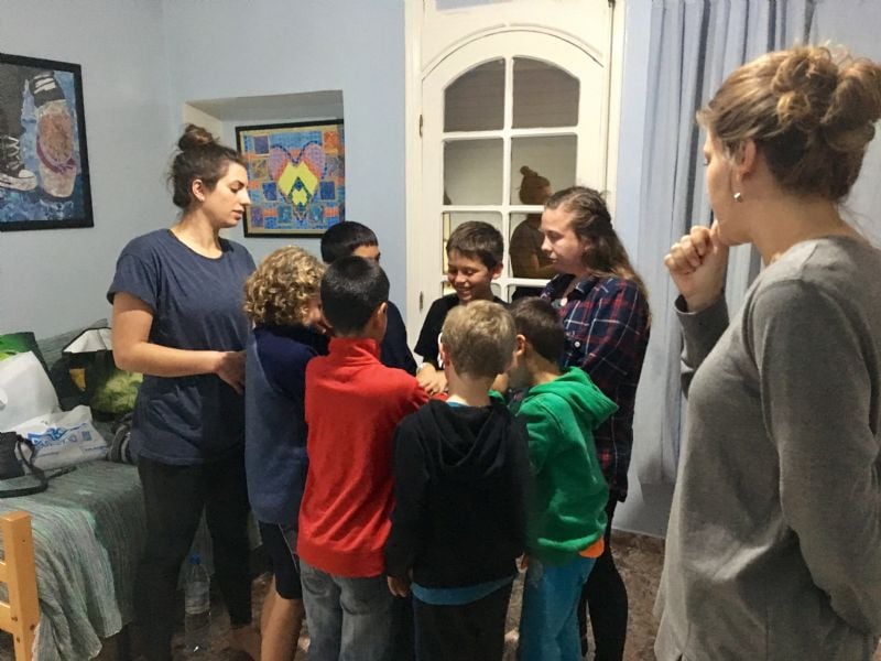 Playing Ninga with the kiddos before Bible Study 