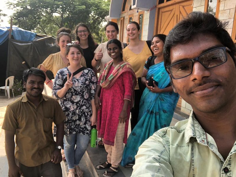 We had many laughs visiting an old church in India with our hosts and “auto brothers” :)