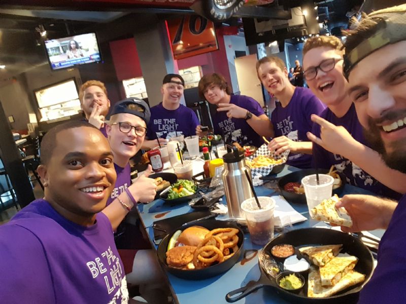 The guys and I eating our last meal in Atlanta!