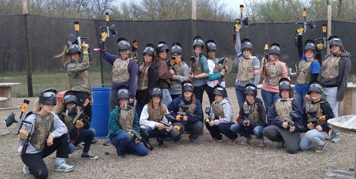 Paintballing with my girls.