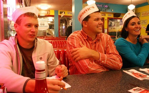 ed debevic's in chicago. our waitress's name was Madge