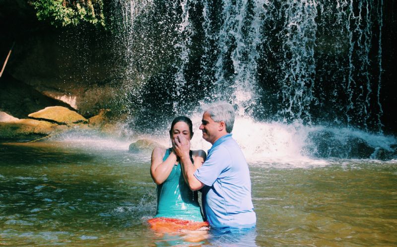 Finally Dunked: Baptized by my dad in the Mae Sa waterfall in Thailand with my mom and teammate as witnesses